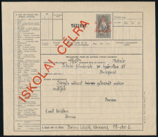 ~1936 Távirat ISKOLAI CÉLRA Piros Felülnyomással / Telegram With Red Overprint - Other & Unclassified
