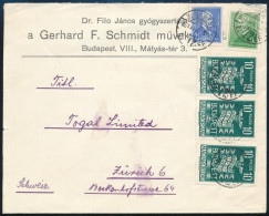 1937 Levél 40f Bérmentesítéssel Budapestről Zürichbe / Cover With 40f Franking To Zürich - Autres & Non Classés