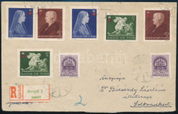 1942 Vöröskereszt II. Sor Ajánlott Levélen Szegedről Soltvadkertre/ Mi 696-698 AB Set On Registered Cover - Altri & Non Classificati