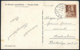 1943 Képeslap "M.KIR.POSTA 215" Szükségbélyegzéssel / Postcard With Auxiliary Postmark - Otros & Sin Clasificación