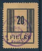 O Nyíregyháza I. 1944 20f Signed: Leitold (foghibák / Perforation Faults) - Other & Unclassified