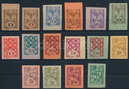 ** Nagyvárad II. 1945 16 Klf Vágott Bélyeg / 16 Different Imperforate Stamps. Signed: Bodor - Otros & Sin Clasificación