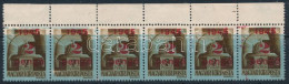 ** 1945 Kisegítő 2P/2P ívszéli 6-os Csík Alapnyomat Hiánnyal / Mi 804 Margin Stripe Of 6, Burelage Partly Omitted - Other & Unclassified