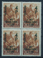 ** 1945 Béke I. 4+12P/4f Négyestömb Fordított "N" Lemezhibával (24.000) / Mi 775 Block Of 4 With Plate Variety - Other & Unclassified