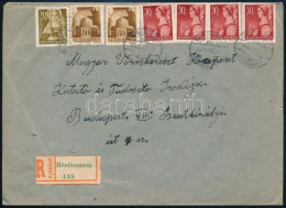 1945 (1. Díjszabás) Távolsági Ajánlott Levél Nagyasszonyok és Hadvezérek Bérmentesítéssel / Domestic Registered Cover Wi - Autres & Non Classés