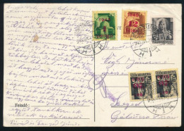 1945 (2. Díjszabás) Levelezőlap 5 Bélyeges Vegyes Bérmentesítéssel / Postcard With Mixed Franking - Other & Unclassified