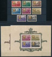 ** 1947 Roosevelt Sor (rozsdás) + Blokkpár (apró Ráncok) (68.000) / Mi 985-992 (stain) + 10-11 Block Pair (small Creases - Sonstige & Ohne Zuordnung