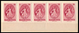 ** 1948 Szakszervezet Kisív + 1949 Puskin 5-ös Csík (18.500) / Mi 1035 Mini Sheet + 1039 Stripe Of 5 - Other & Unclassified