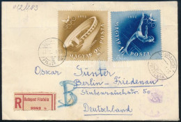 1952 Ajánlott Levél 3Ft Bérmentesítéssel Berlinbe, Vámhivatali Bélyegzésekkel / Registered Cover With 3Ft Franking To Be - Andere & Zonder Classificatie