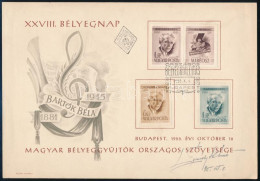 1955 Bélyegnap Emléklap Légrády Sándor Aláírásával / Souvenir Card Signed By Legrady - Otros & Sin Clasificación