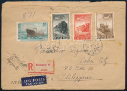 1956 Ajánlott Légi Levél A Fülöp-szigetekre Küldve, érkeztetve / Registered Airmail Cover To The Philippines - Sonstige & Ohne Zuordnung