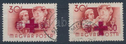 O 1957 Vöröskereszt 30f A Feliratra Csúszott Kereszttel / Mi 1483 Shifted Overprint - Sonstige & Ohne Zuordnung