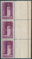 ** 1958 Televízió (I.) Hármascsík Jobb Oldalon üres Mezővel "B" Fogazattal (30.000++) / Mi 1511 Stripe Of 3 With Blank F - Andere & Zonder Classificatie