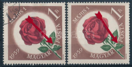 ** 1959 Május 1. 1Ft A Zöld Szín Elcsúszott + Támpéldány / Mi 1582 Shifted Green Colour - Sonstige & Ohne Zuordnung