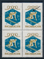 ** 1960 Téli Olimpia 1Ft Négyestömb, Benne "tüske" Lemezhiba A Könyöknél / Mi 1672 Block Of 4 With Plate Variety - Other & Unclassified