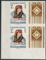 ** 1960 Bélyegnap 33. ívsarki Vágott Pár (8.000) / Mi 1710 Corner Imperforate Pair - Andere & Zonder Classificatie