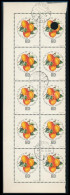 O 1964 Magyar Barackfajták 60f 10-es Tömb, A 2. Bélyeg Megsemmisítő Lyukasztással / Mi 2045 Block Of 10 With Printers Wa - Andere & Zonder Classificatie