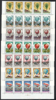 ** 1983 200 éves A Ballonrepülés Sor ívsarki 5-ös Csíkokban, Nyomdai Jelzésekkel, Illesztőkereszttel / Stripes Of 5 - Autres & Non Classés