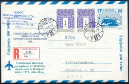 1996 Galambposta Ajánlott Levél Tartalommal / Pigeon Mail Registered Cover With Content - Other & Unclassified