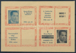 ** 1932/4 Légiposta Emlékív / Souvenir Sheet - Autres & Non Classés