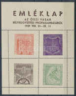 ** 1939/3a Őszi Vásár Bélyeggyűjtési Propaganda Emlékív (12.500) / Souvenir Sheet - Andere & Zonder Classificatie