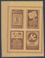 ** 1945/1b III. Bélyeggyűjtési Propaganda Kiállítás Emlékkisív Ferdén Vágva / Souvenir Sheet - Sonstige & Ohne Zuordnung