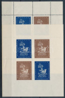 ** 1946/2a+2b IV. Országos Bélyegkiállítás II. Emlék Kisív Pár (9.000) / Souvenir Sheet Pair - Altri & Non Classificati