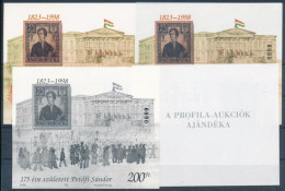 ** 1997/19 175 éve Született Petőfi Sándor 4 Db-os Emlékív Garnitúra Azonos Sorszámmal (20.000) / Souvenir Sheet Collect - Altri & Non Classificati