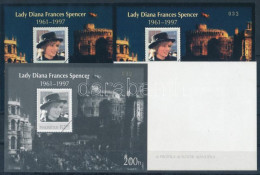 ** 1997/18 Lady Diana Spencer 4 Db-os Emlékív Garnitúra Azonos Sorszámmal (30.000) / Souvenir Sheet Collection With 4 Va - Otros & Sin Clasificación