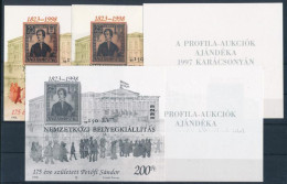 ** 1998/A3a "150 ÉV" Nemzetközi Bélyegkiállítás 5 Db-os Emlékív Garnitúra Fekete Felülnyomással, Azonos Sorszámmal (65.0 - Other & Unclassified