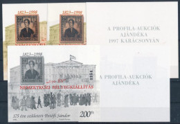 ** 1998/3b "150 év" Nemzetközi Bélyegkiállítás 5 Db-os Emlékív Garnitúra Azonos Sorszámmal, Piros Felülnyomással (65.000 - Otros & Sin Clasificación