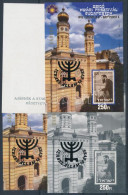** 1998/22 Izrael Állam 50 éves 4 Db-os Felülnyomott Emlékív Garnitúra (45.000) / Souvenir Sheet Collection Of 4 - Altri & Non Classificati