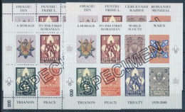 ** 2000/E10 Trianon - Cserkész Erdélyi Kiadású 4 Db-os Emlékív Garnitúra SPECIMEN 000 Sorszámmal / Souvenir Sheet SPECIM - Andere & Zonder Classificatie