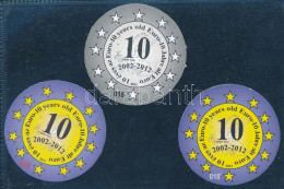 ** 2012 10 éves Az Euro 3 Db-os Emlékív Garnitúra Azonos Sorszámmal / Souvenir Sheet - Sonstige & Ohne Zuordnung