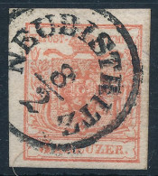 O 1850 3kr HP Téglavörös / Brick Red "NEUBISTRITZ" - Sonstige & Ohne Zuordnung