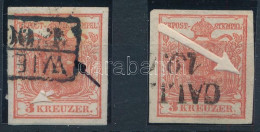 O 1850 2 X 3kr Lemezhibákkal / Plate Flaws - Other & Unclassified