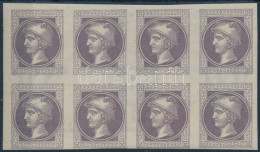 ** 1867 Hírlapbélyeg Vízjeles 8-as Tömb / Newspaper Stamp Type III. Block Of 8 With Watermark - Otros & Sin Clasificación