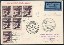 1931 Zeppelin Ausztria Repülés Levelezőlap / Zeppelin Austria Flight Postcard To Friedrichshafen "ÖSTERREICHFAHRT LUFTSC - Otros & Sin Clasificación