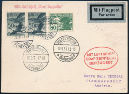 1931 Zeppelin Levelezőlap / Zeppelin Postcard - Sonstige & Ohne Zuordnung