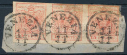 1850 15centes Hármascsík Kivágáson / Stripe Of 3 On Cutting "VENEZIA" - Otros & Sin Clasificación