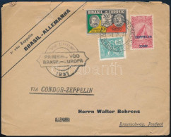 1931 Zeppelin 1. Dél Amerikai Repülés Levél Németországba Zeppelin Bélyeggel / Zeppelin 1st South America Flight Cover T - Other & Unclassified