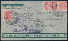 1931 Zeppelin 1. Dél Amerikai Repülés Levél Németországba Zeppelin Bélyeggel / Zeppelin 1st South America Flight Cover T - Other & Unclassified