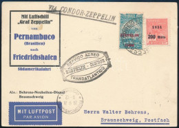 1931 Zeppelin 2. Dél Amerikai Repülés Levelezőlap Németországba Zeppelin Bélyeggel / Zeppelin 2nd South America Flight C - Sonstige & Ohne Zuordnung