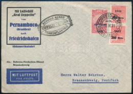 1931 Zeppelin 2. Dél Amerikai Repülés Levél Németországba Zeppelin Bélyeggel / Zeppelin 2nd South America Flight Cover T - Autres & Non Classés