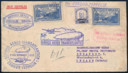 1932 Zeppelin 7. Dél Amerikai Repülés Levél Németországba Zeppelin Bélyeggel / Zeppelin 7th South America Flight Cover T - Otros & Sin Clasificación