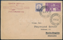 1932 Zeppelin 6. Dél Amerikai Repülés Levél Németországba Zeppelin Bélyeggel / Zeppelin 6th South America Flight Cover T - Andere & Zonder Classificatie