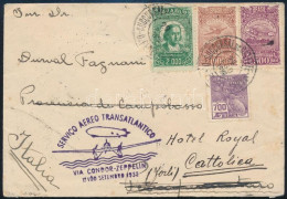 1933 Zeppelin 6. Dél Amerikai Repülés Levél Olaszországba / Zeppelin 6th South America Flight Cover To Italy - Other & Unclassified