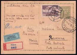 1938 Ajánlott Légi Díjjegyes Levelezőlap Ravennába / Registered Airmail Postcard - Other & Unclassified