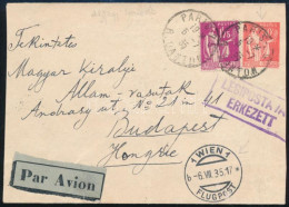 1935 Légi Levél Budapestre / Airmail Cover To Hungary - Other & Unclassified