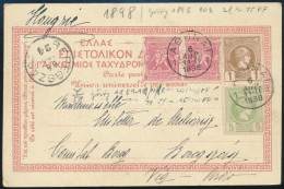 1898 Levelezőlap 4 Db Bélyeggel Beregszászra Küldve / Postcard With 4 Stamps To Hungary "AOHNAI" - "BEREGSZÁSZ" - Altri & Non Classificati